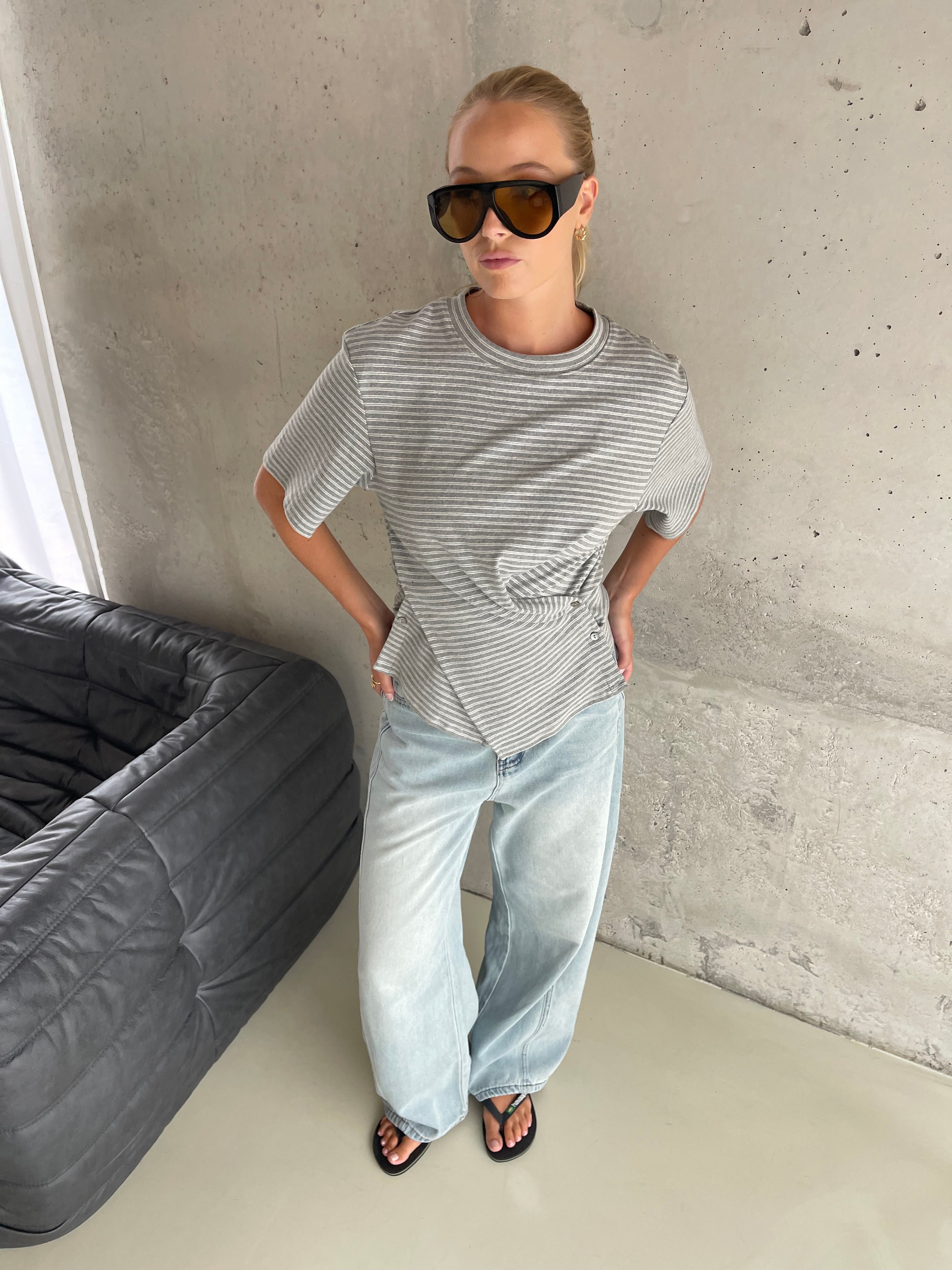 Alyse | Wrapped Tshirt Grey