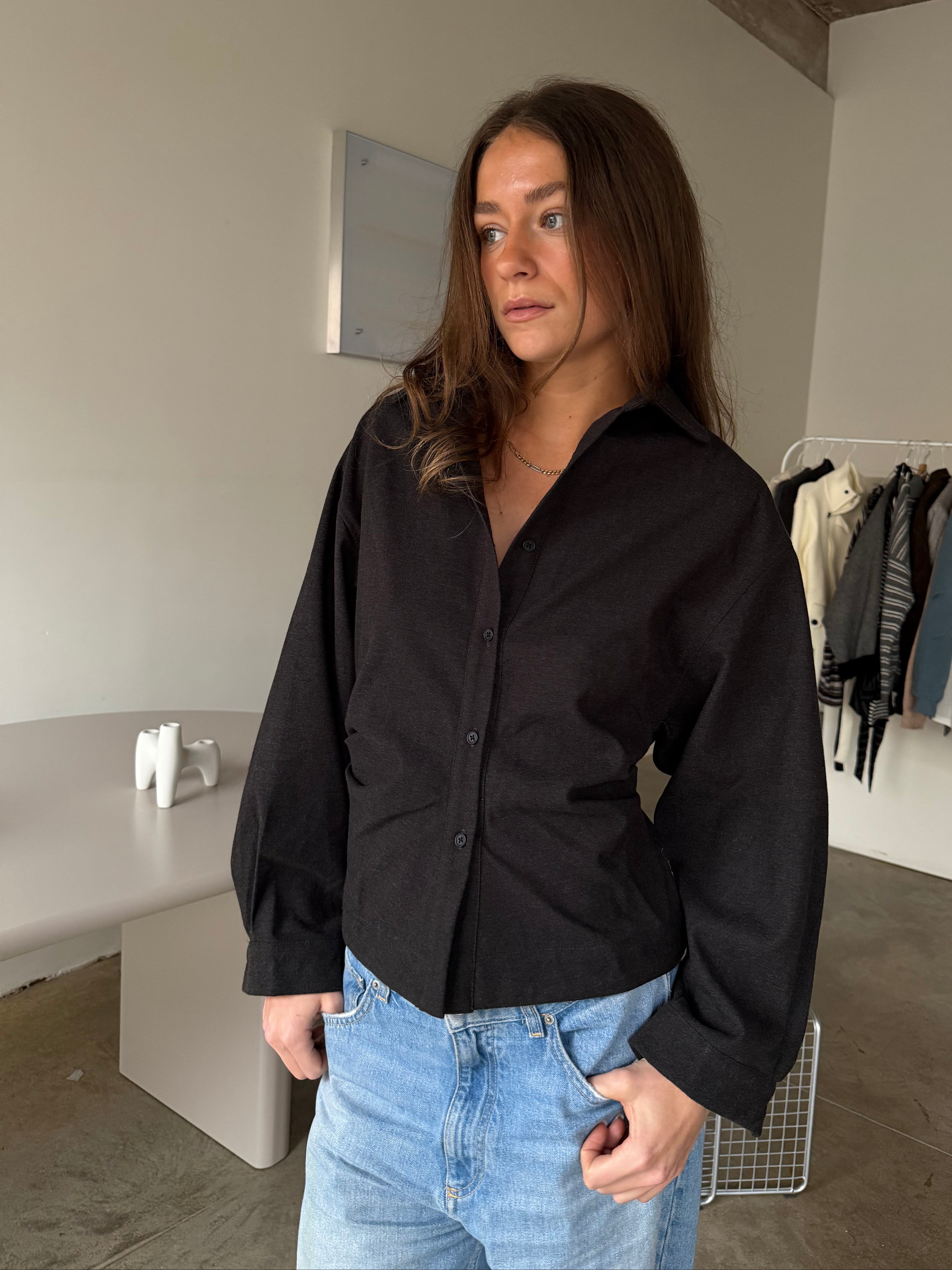 Aada | Cinched Waist Pleated Back Blouse