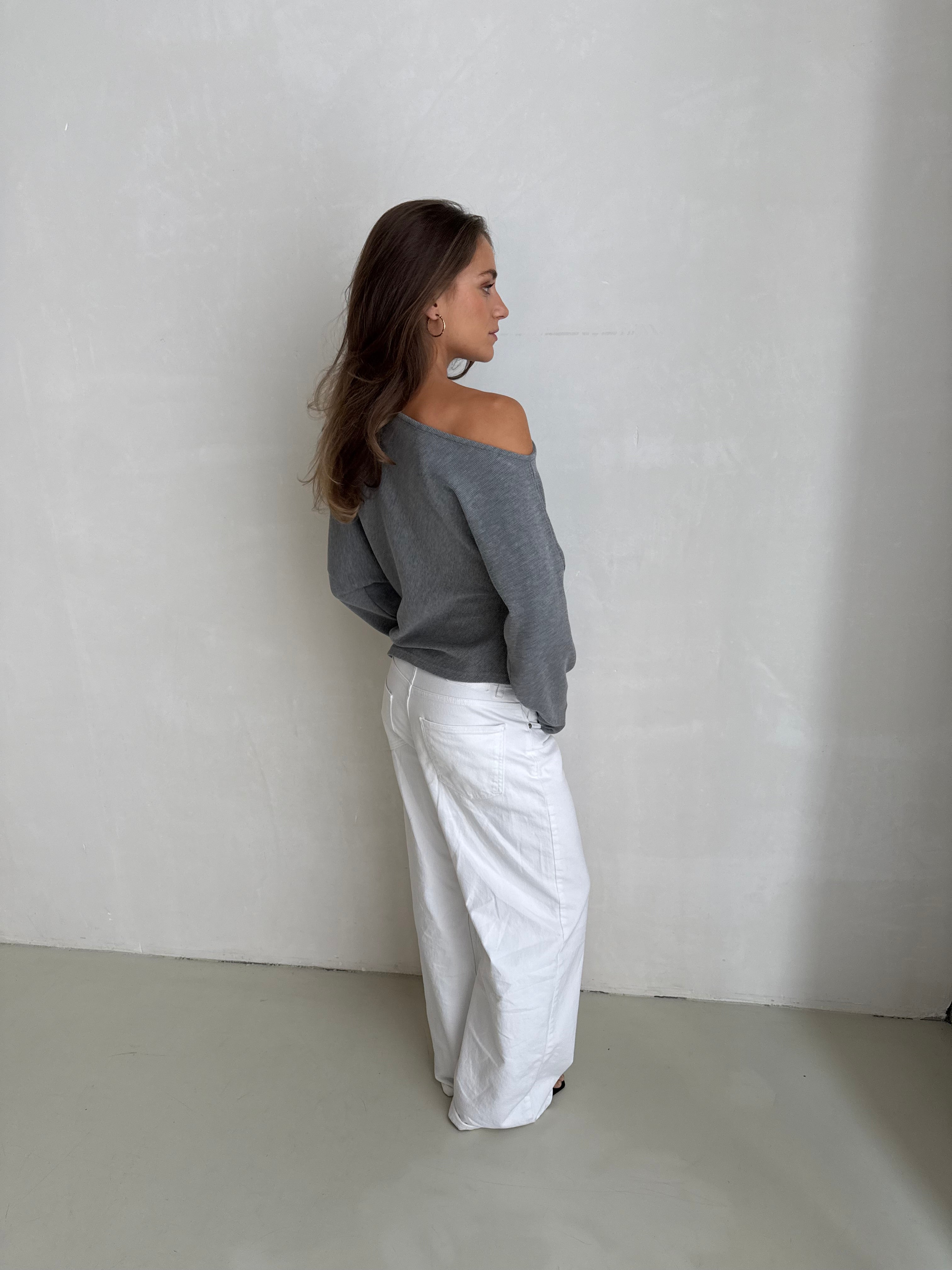 Asher | One Shoulder Top Grey