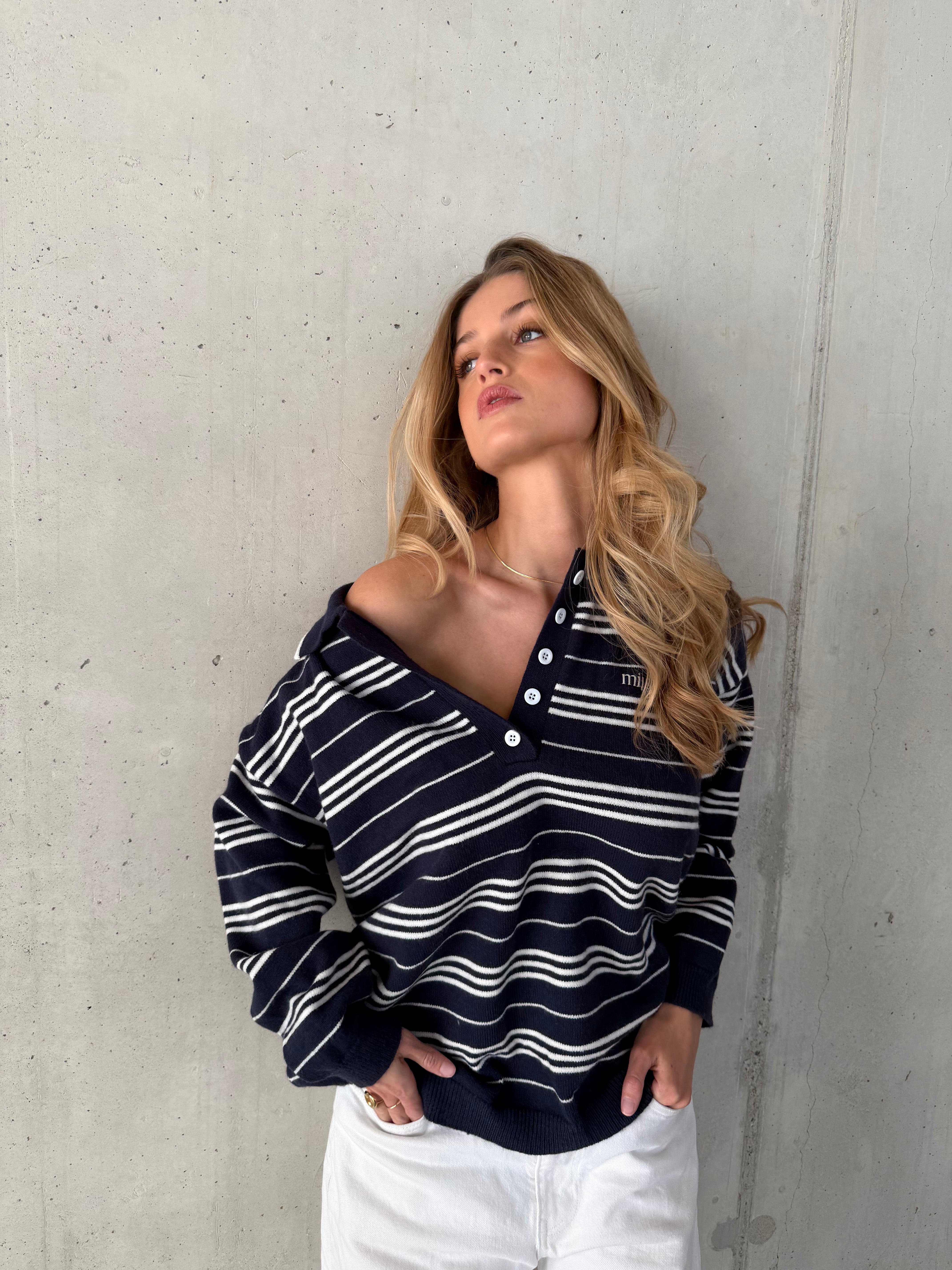 Blake | Striped Logo Sweater