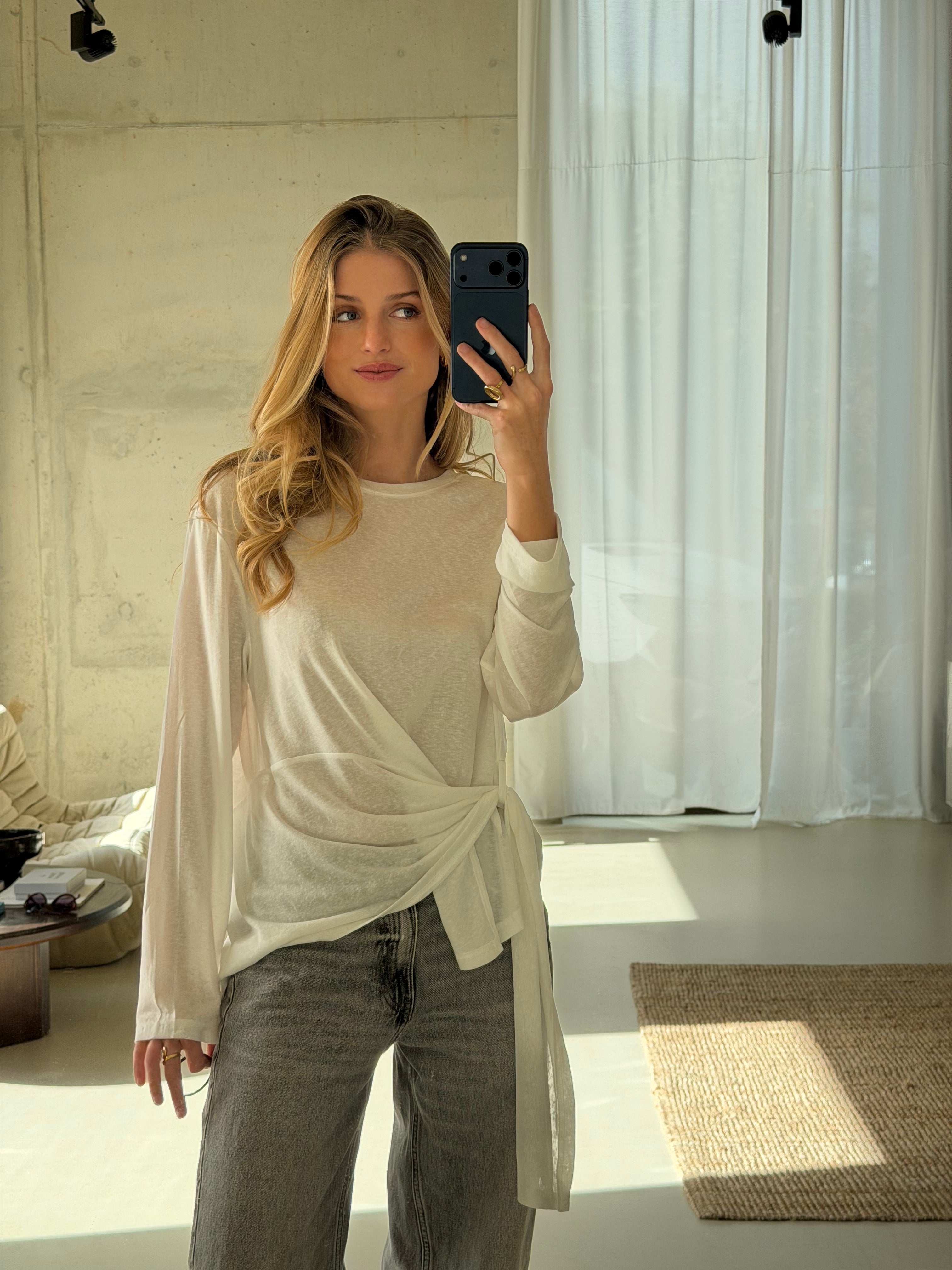 Axel | Side Tied Shirt White