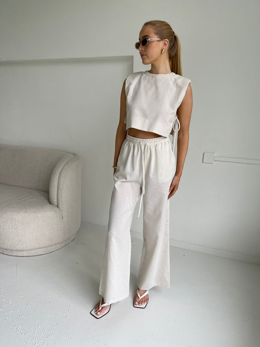 Stella | Linen Elastic Trousers