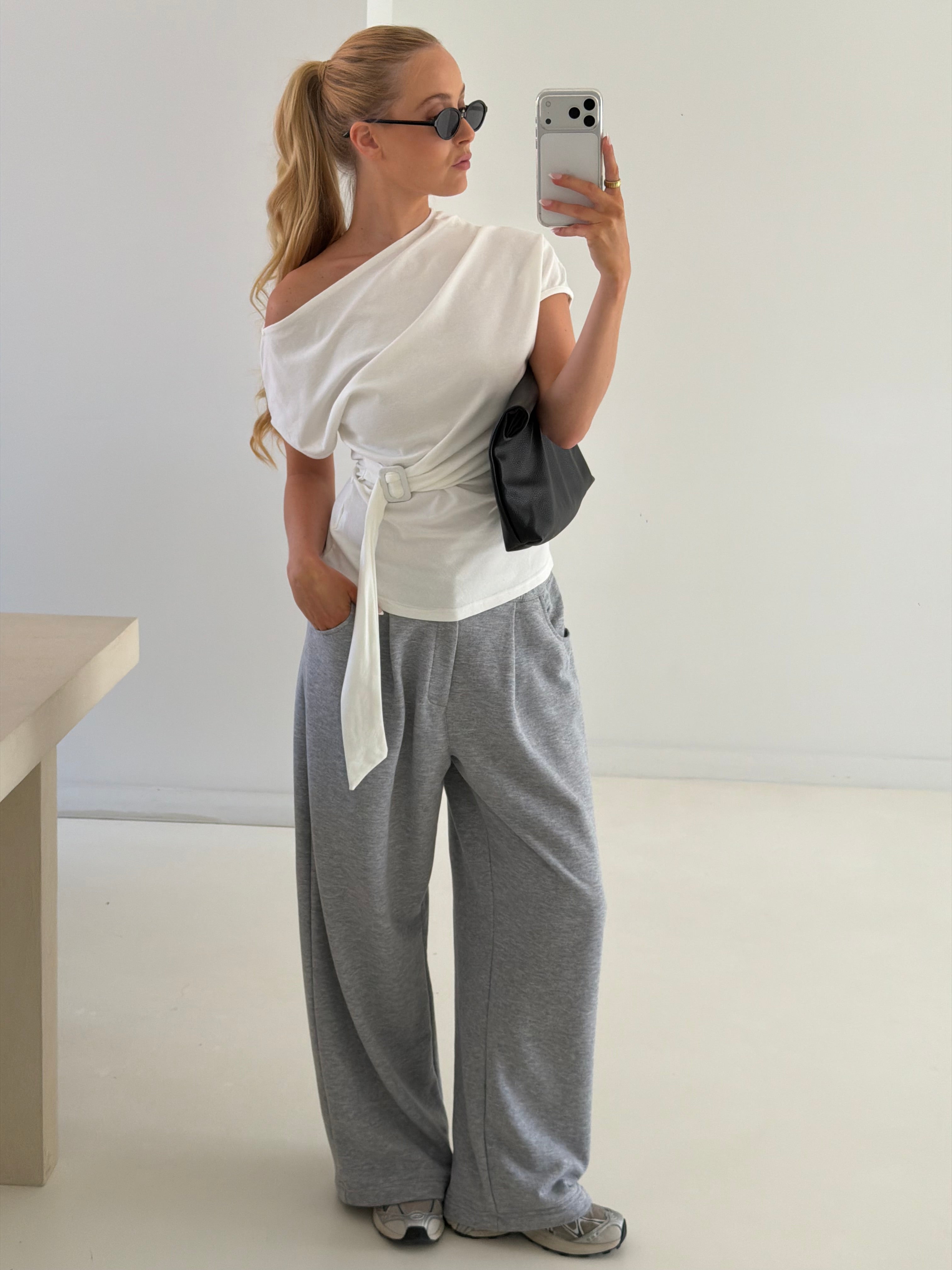 Ary | Belted Top White