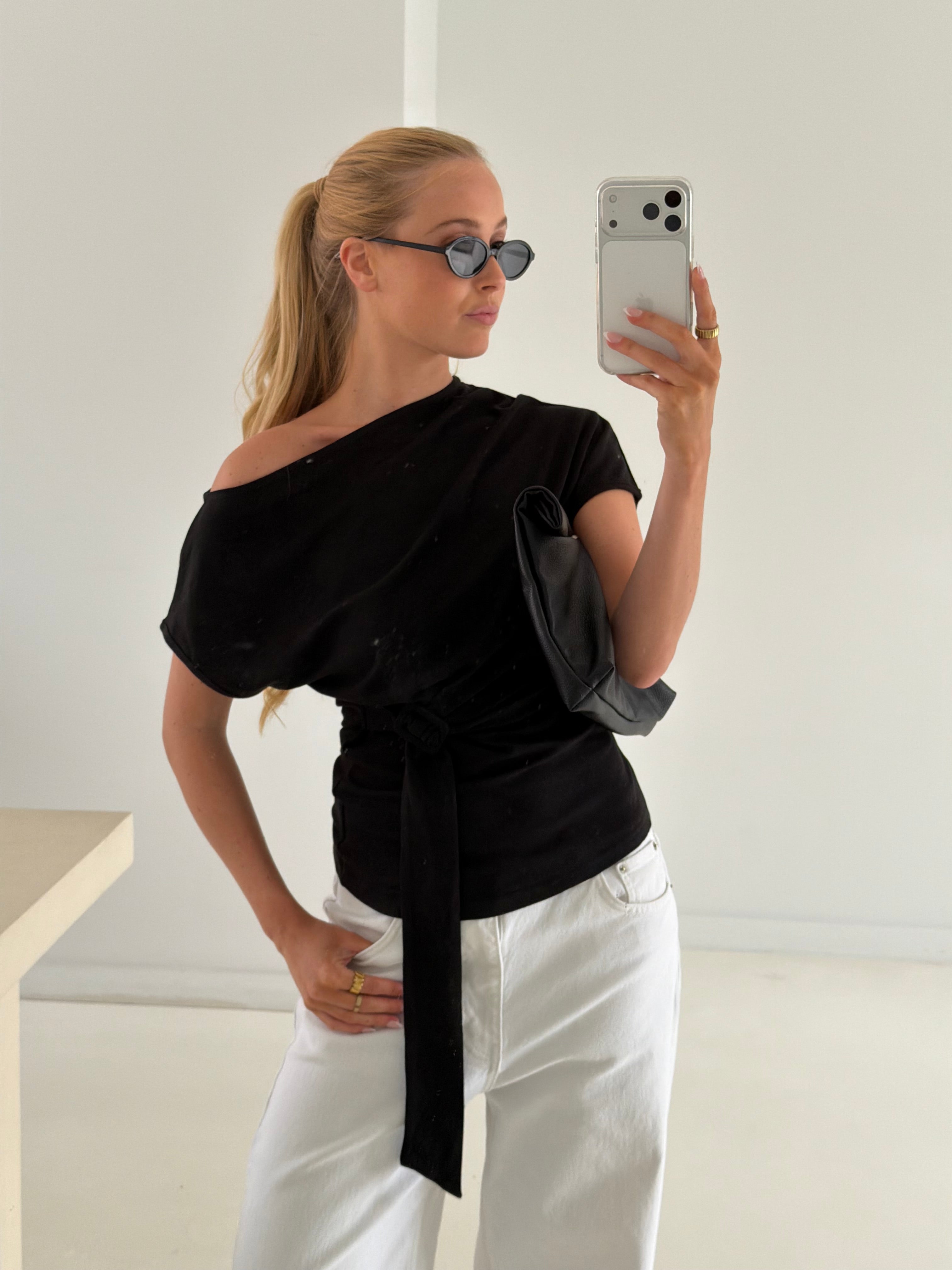 Ary | Belted Top Black