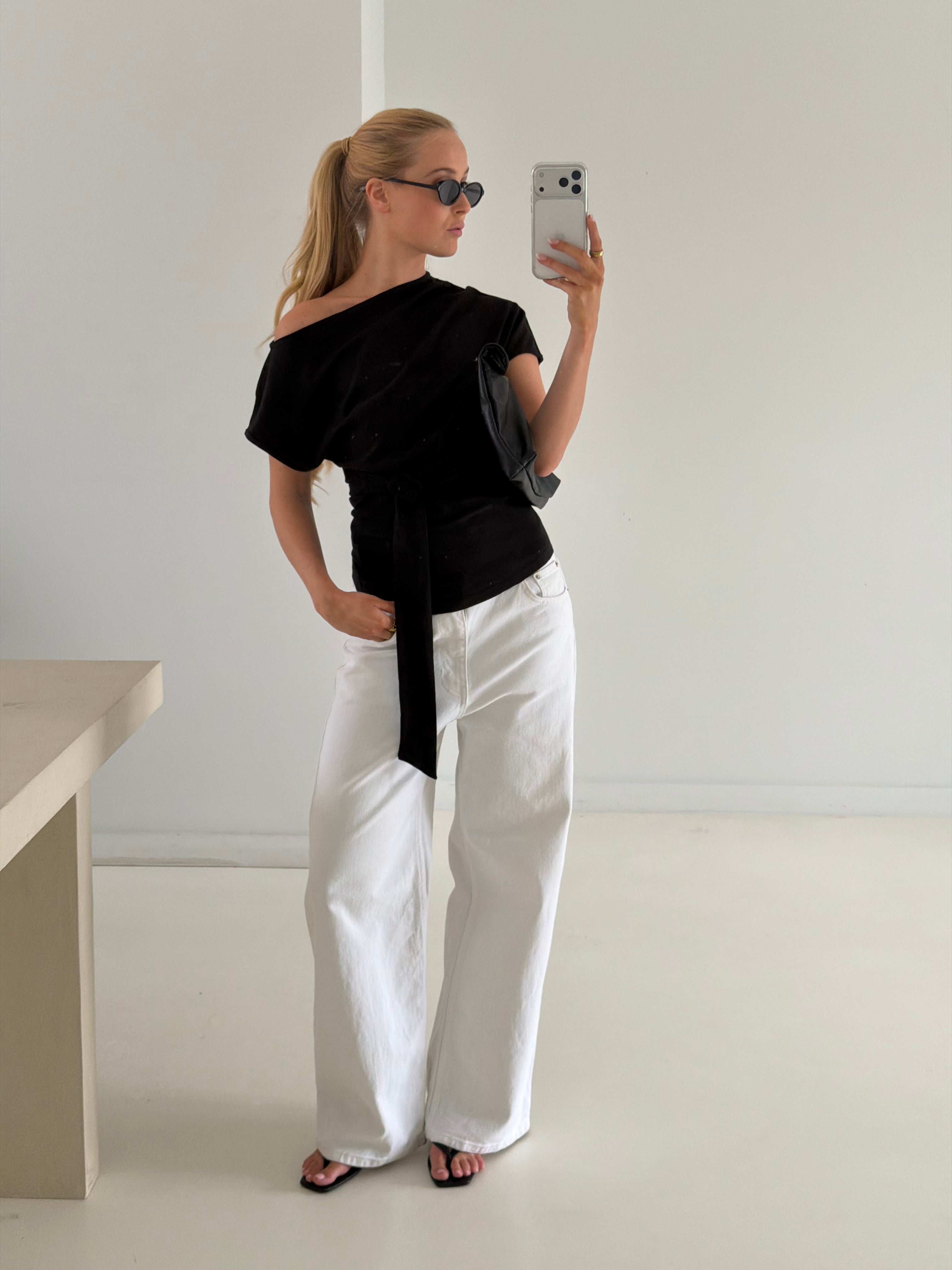 Ary | Belted Top Black
