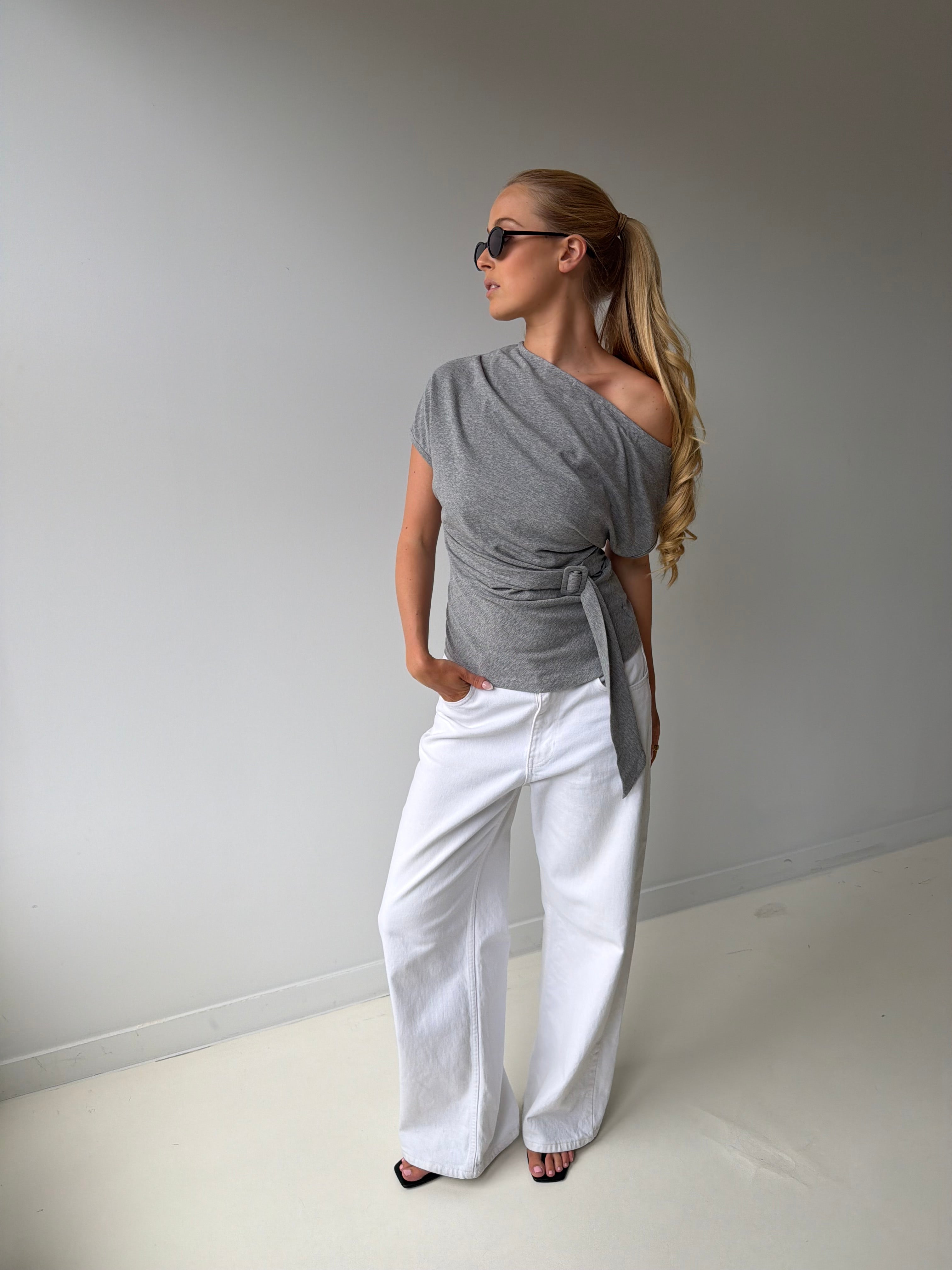Ary | Belted Top Grey