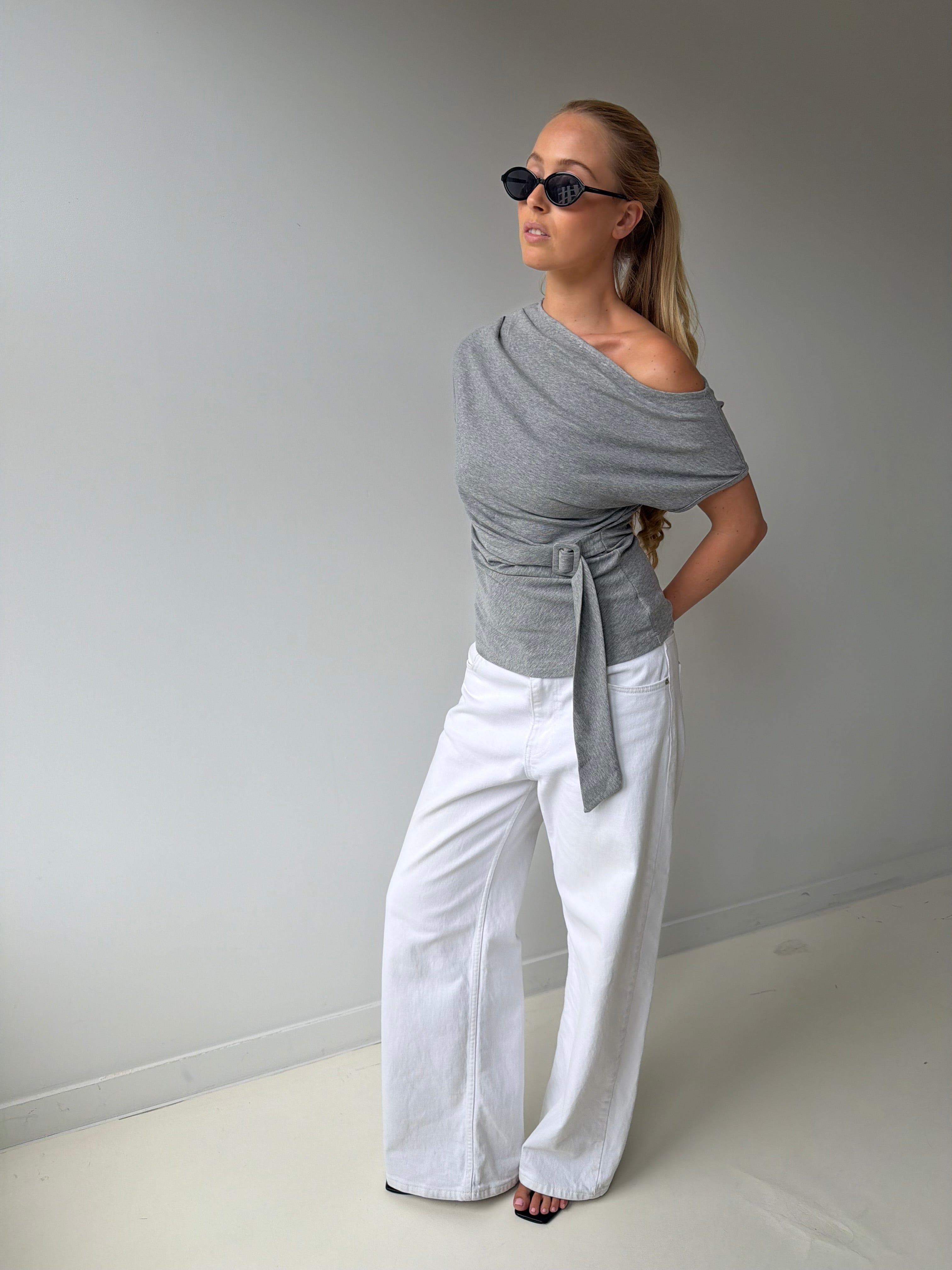 Ary | Belted Top Grey
