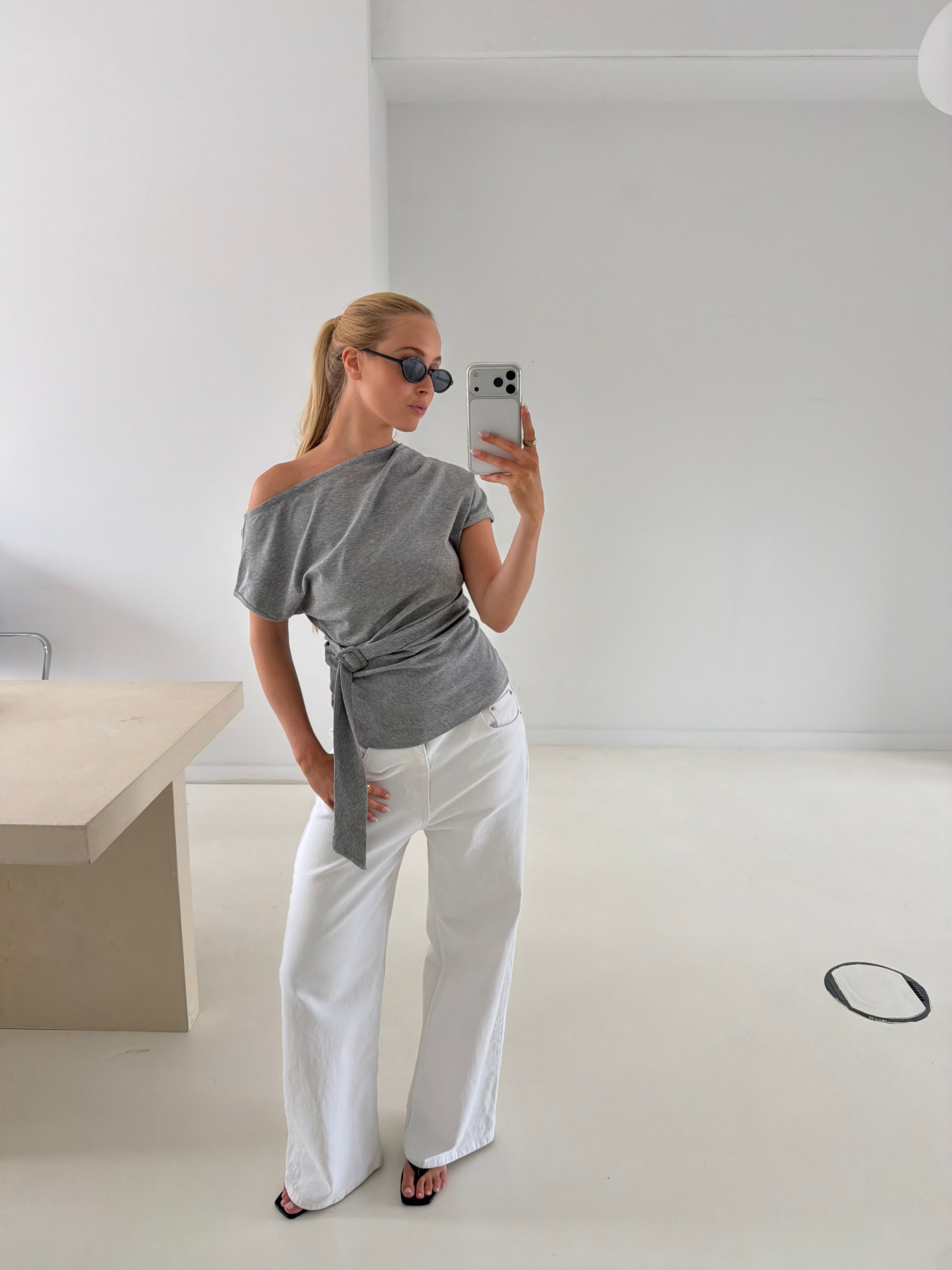 Ary | Belted Top Grey
