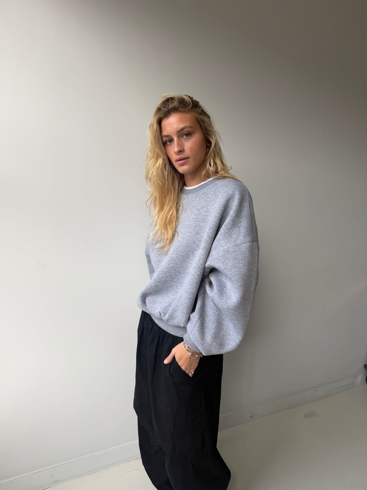 Bryan | Oversized Sweatshirt Double Collar - Grey