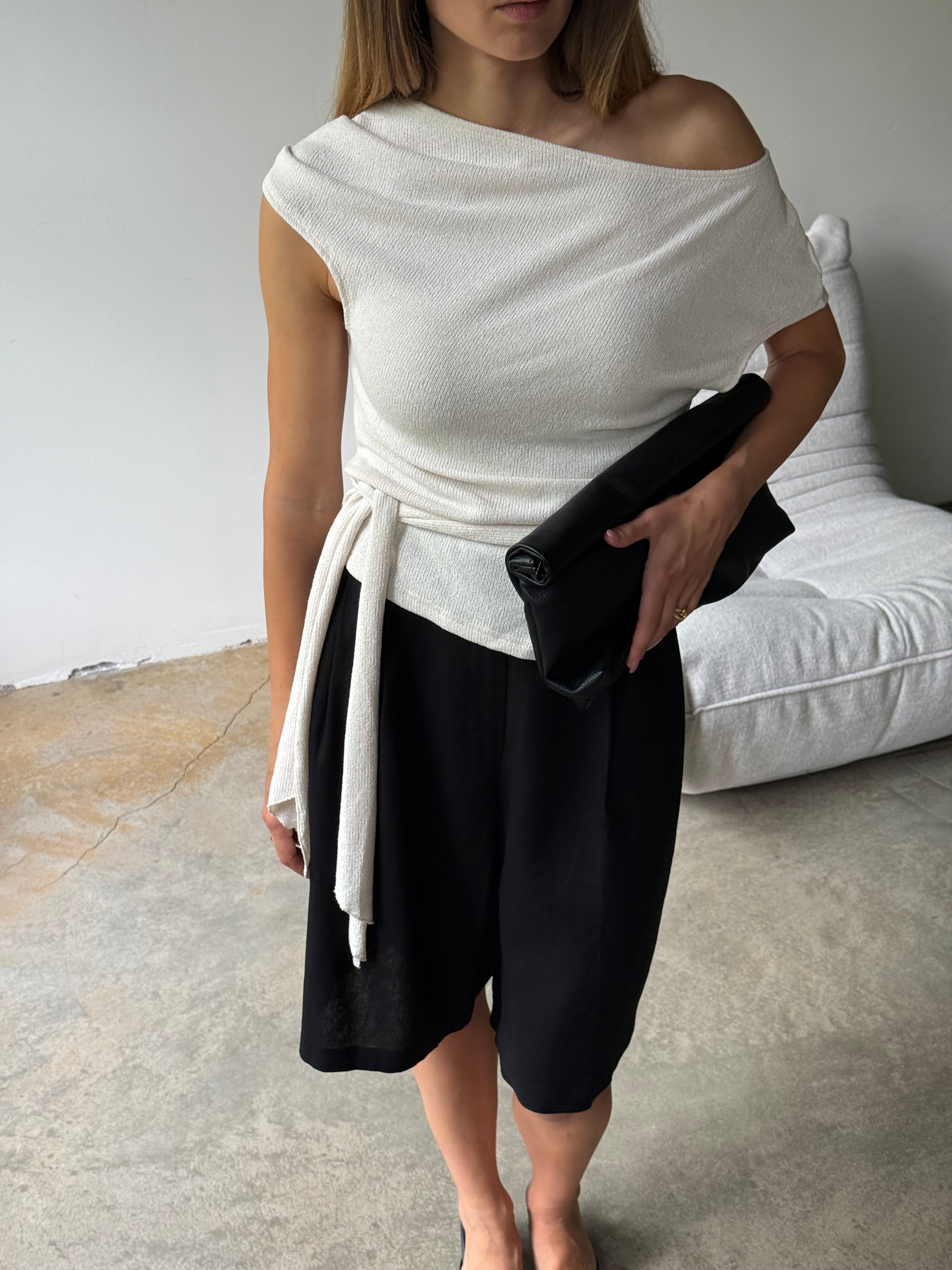 Athena | Off Shoulder Knitted Belt Top