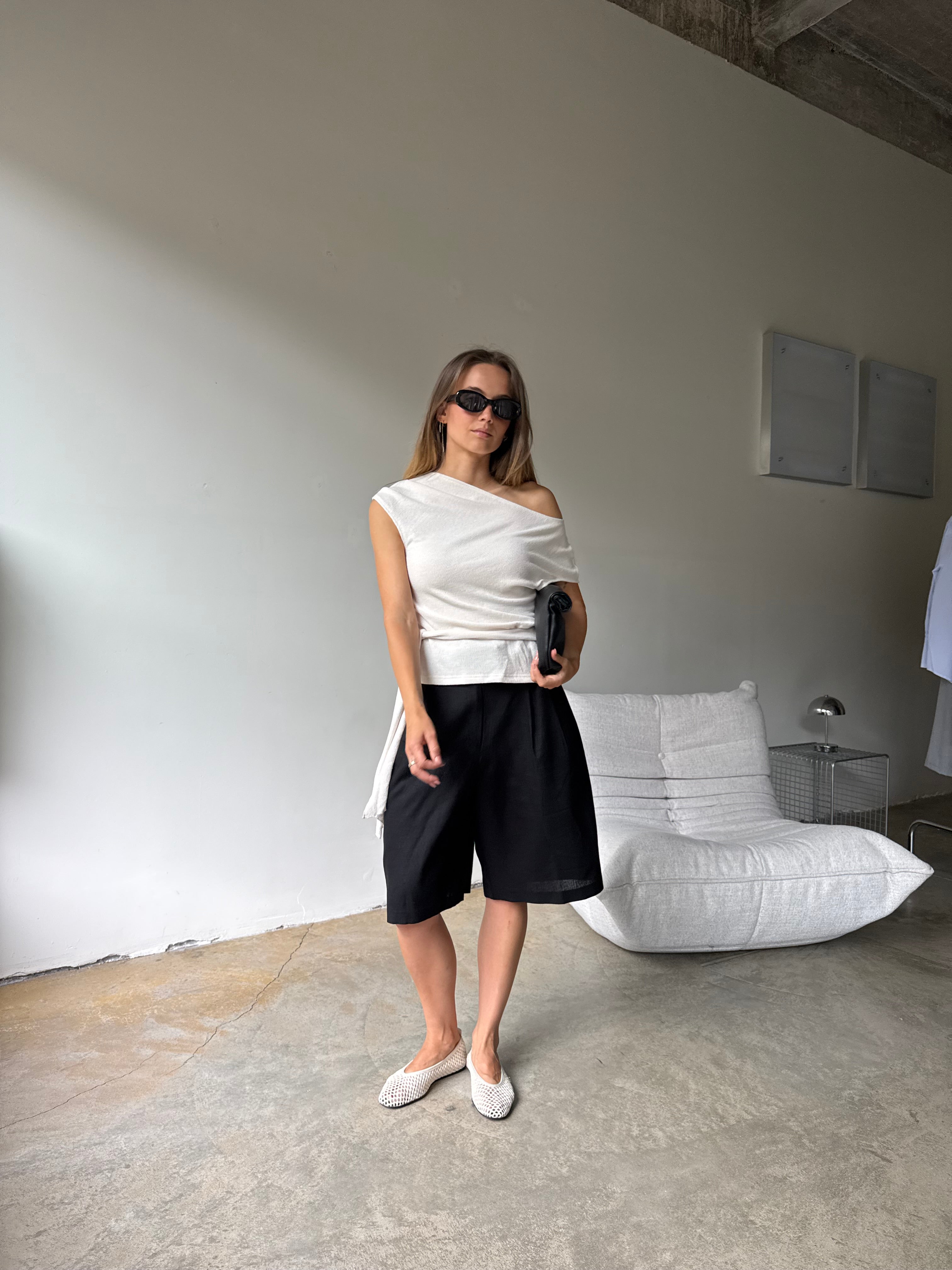 Athena | Off Shoulder Knitted Belt Top