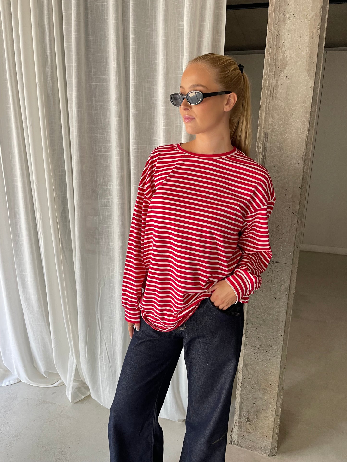 Alvea | Striped Red Shirt