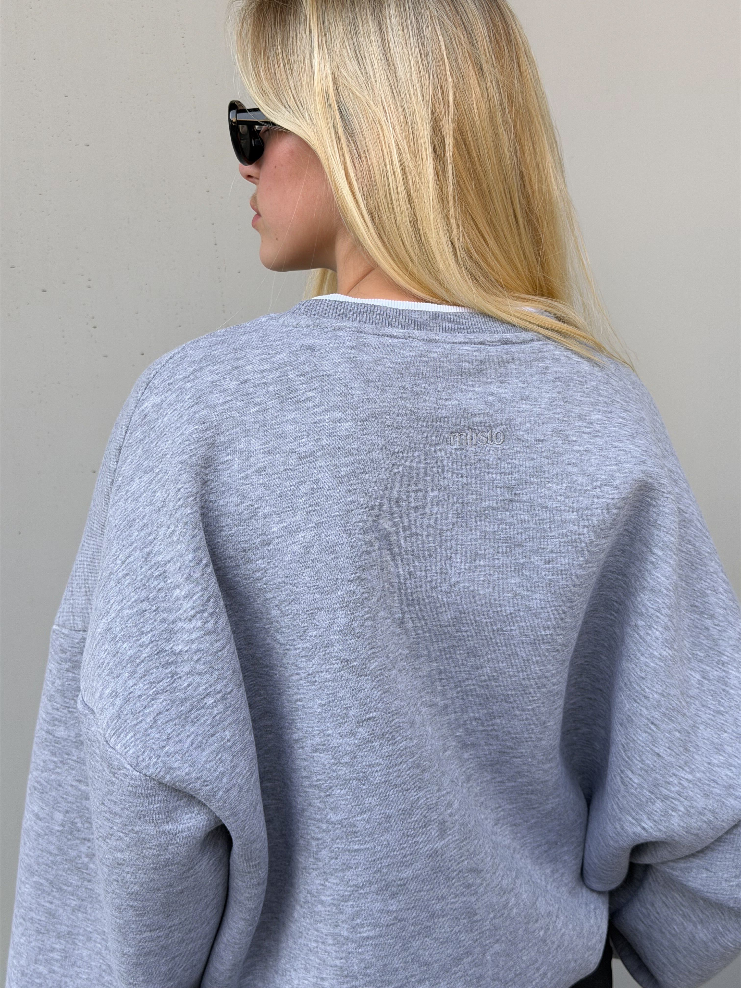 Bryan | Oversized Sweatshirt Double Collar - Grey