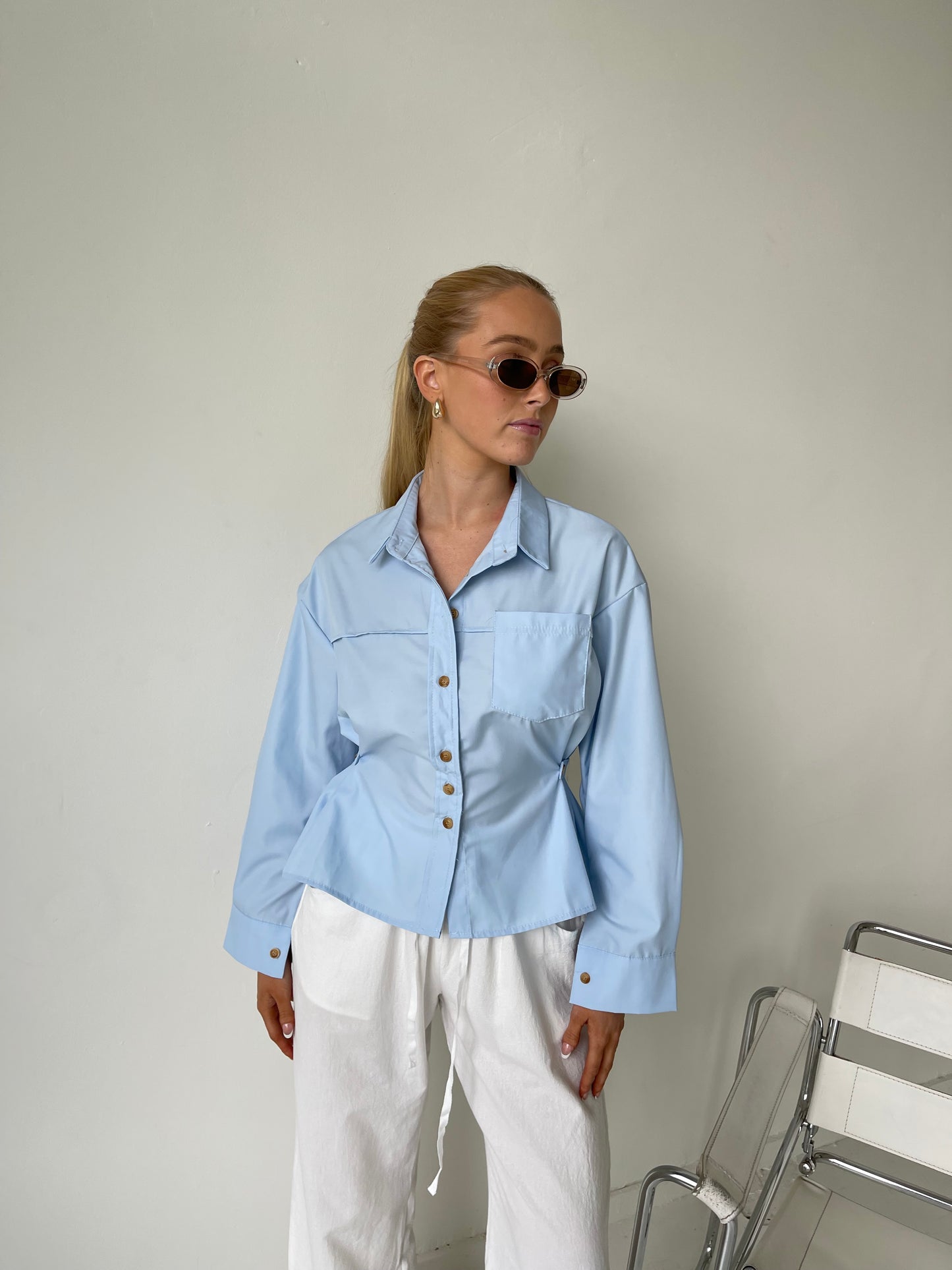 Abby | Buttoned Waist Blouse