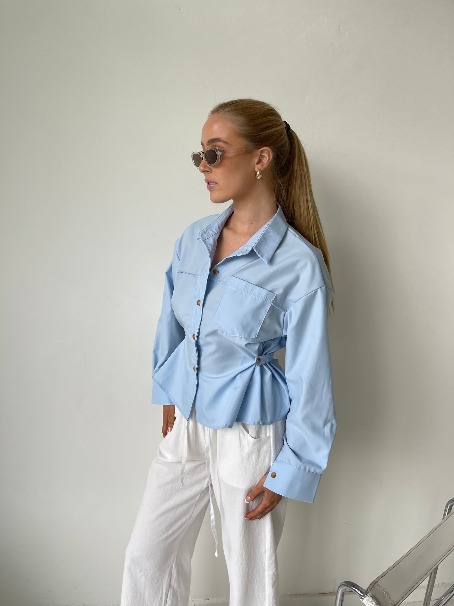 Abby | Buttoned Waist Blouse