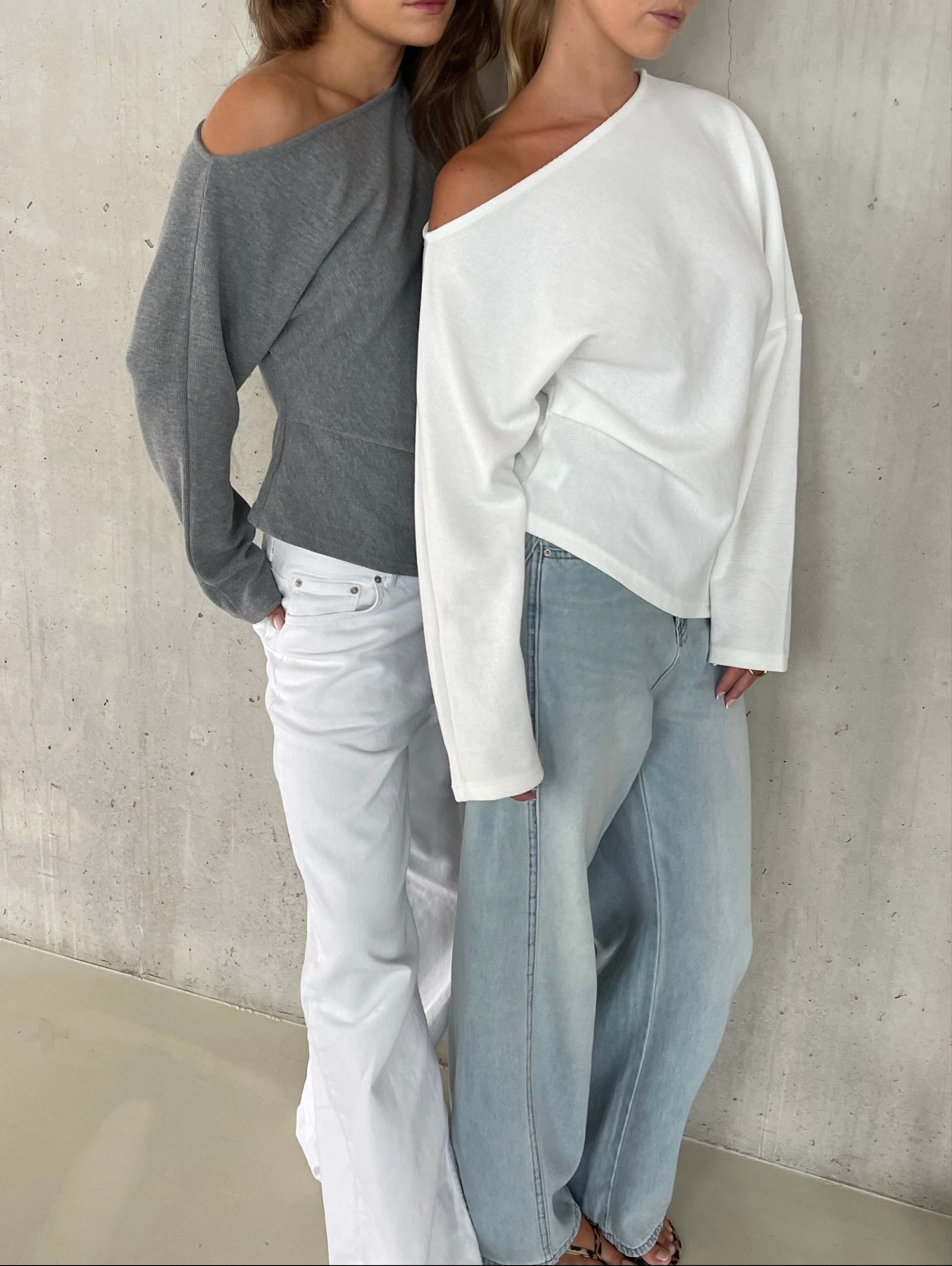 Asher | One Shoulder Top White