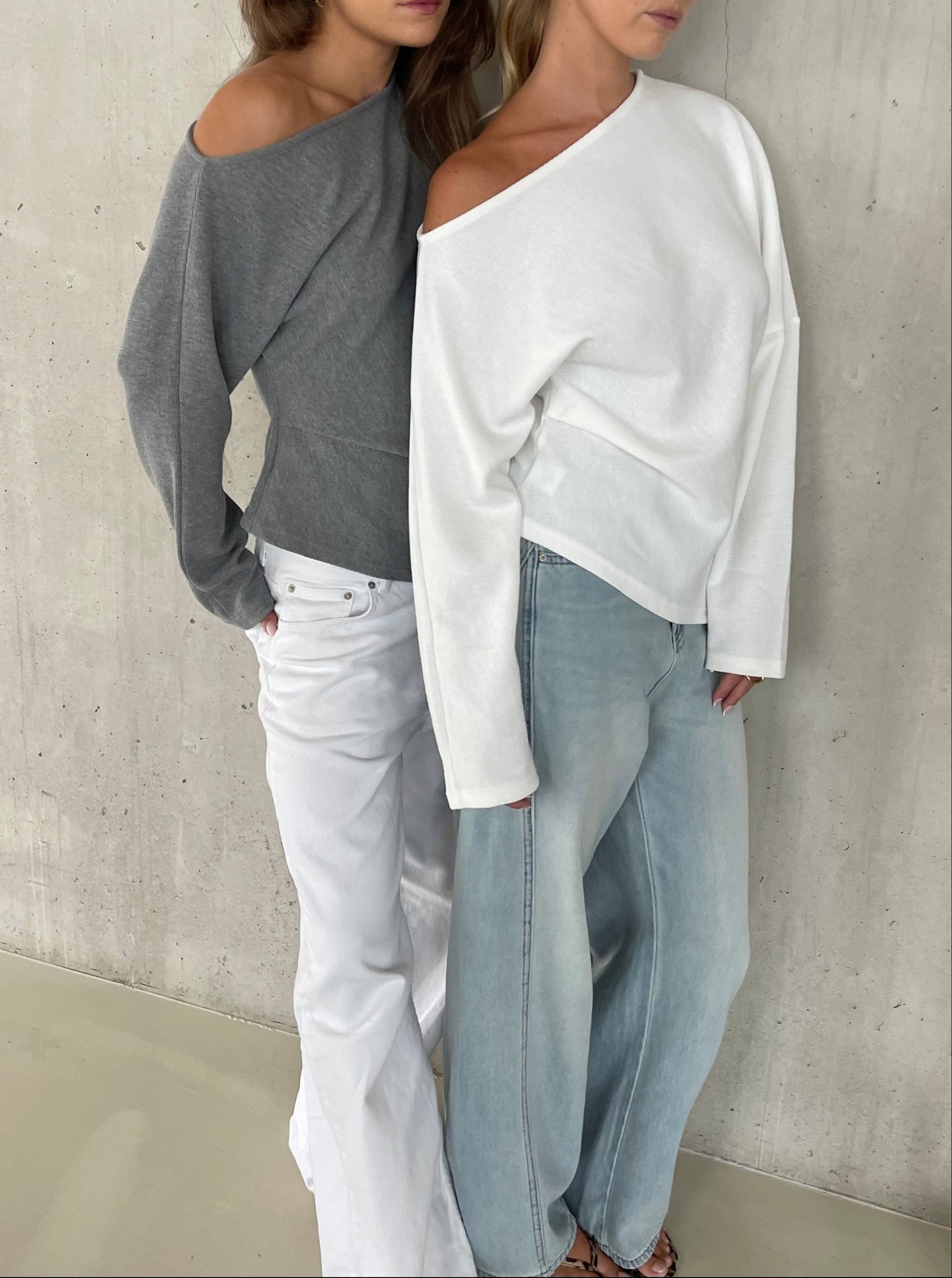 Asher | One Shoulder Top Grey