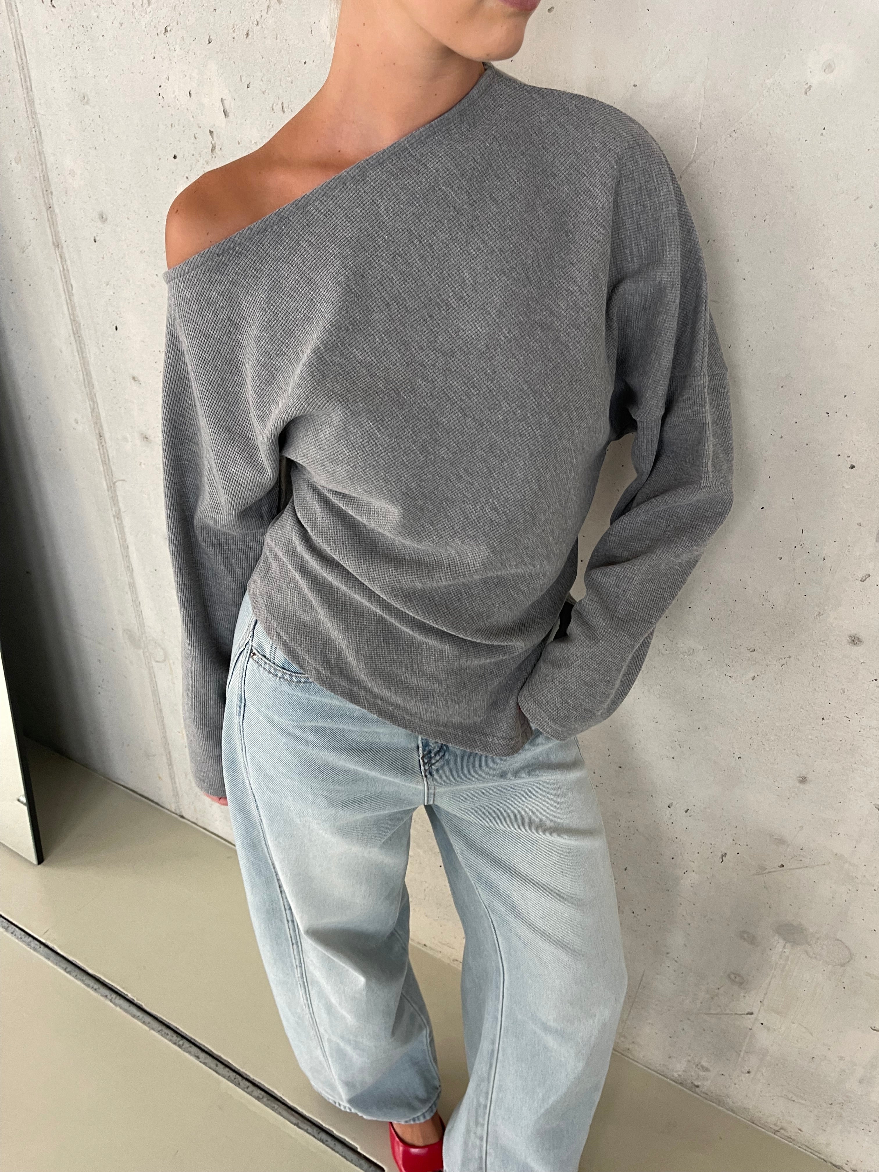 Asher | One Shoulder Top Grey