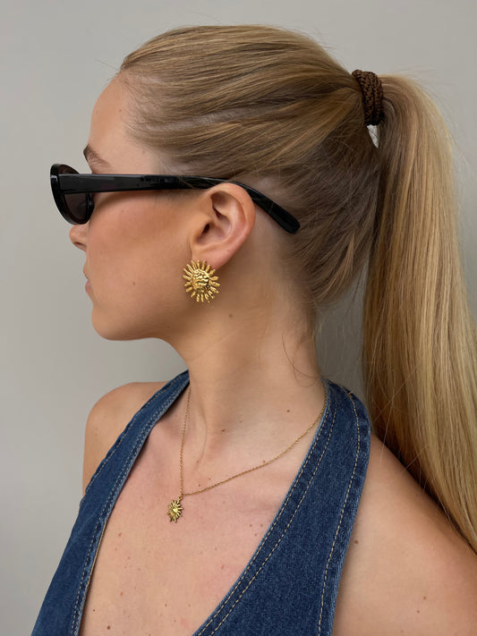 Mona | Sun Big Earring Gold Tone