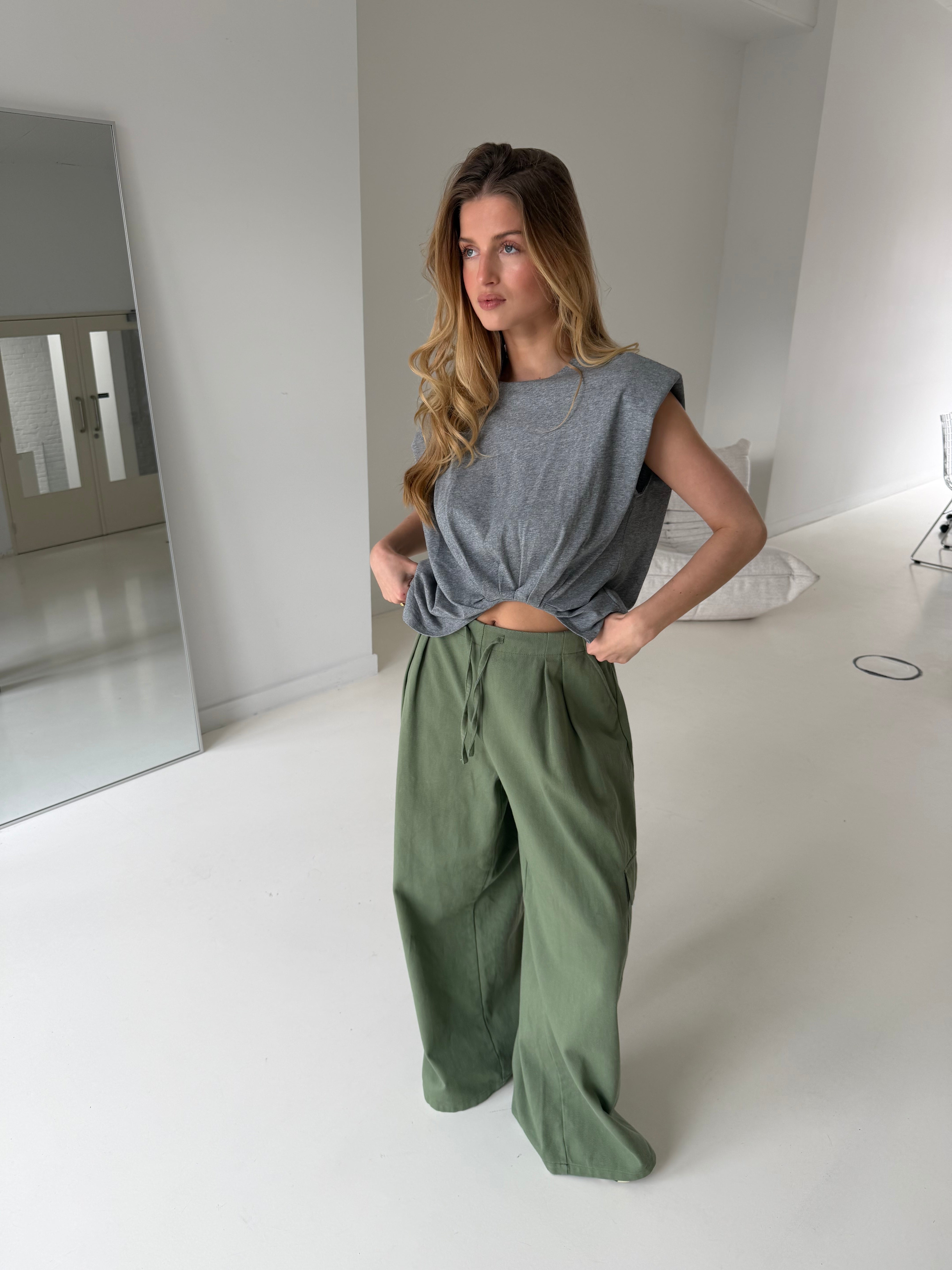 Abby | Pleated Shoulder Tshirt