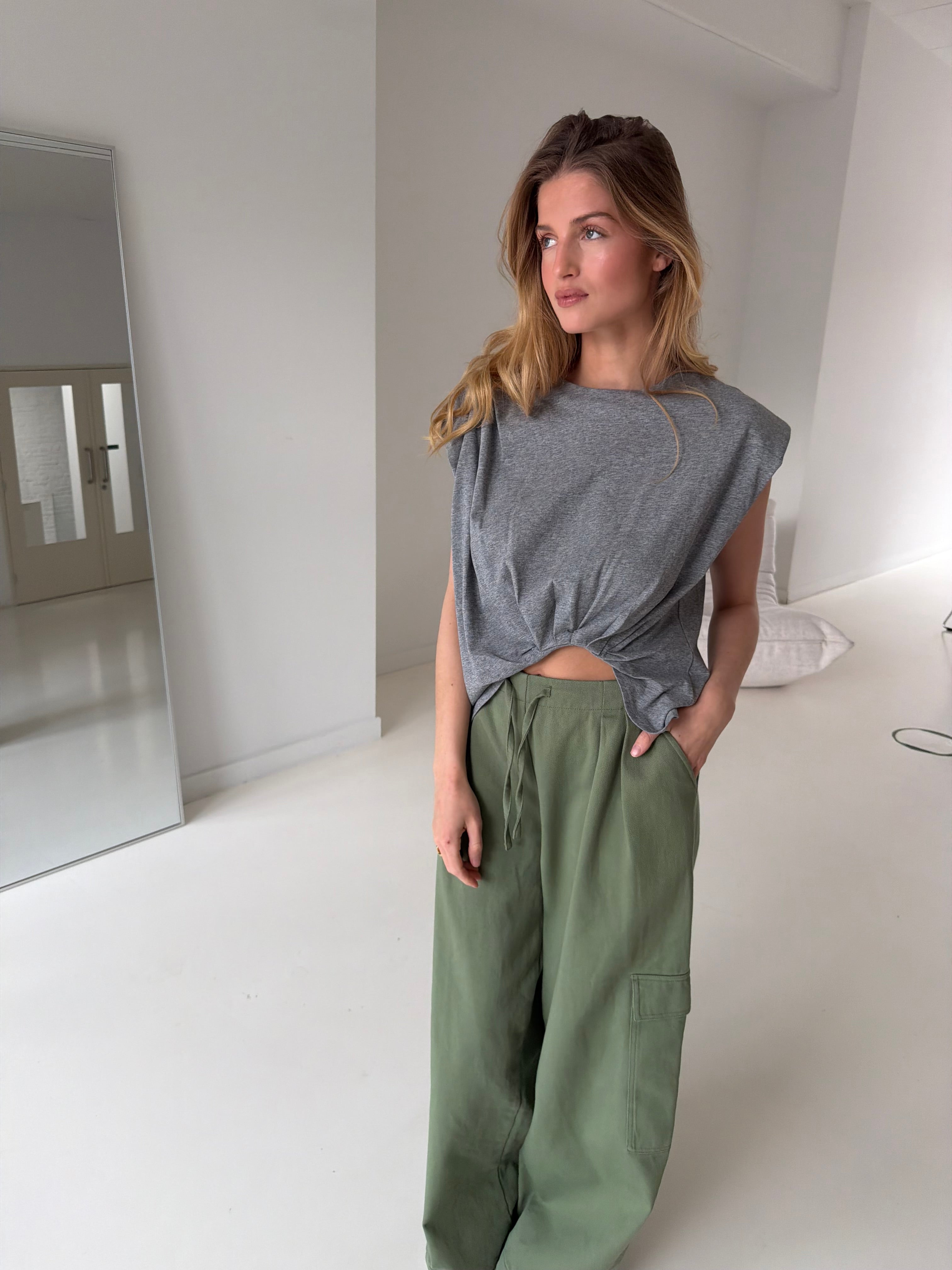 Abby | Pleated Shoulder Tshirt
