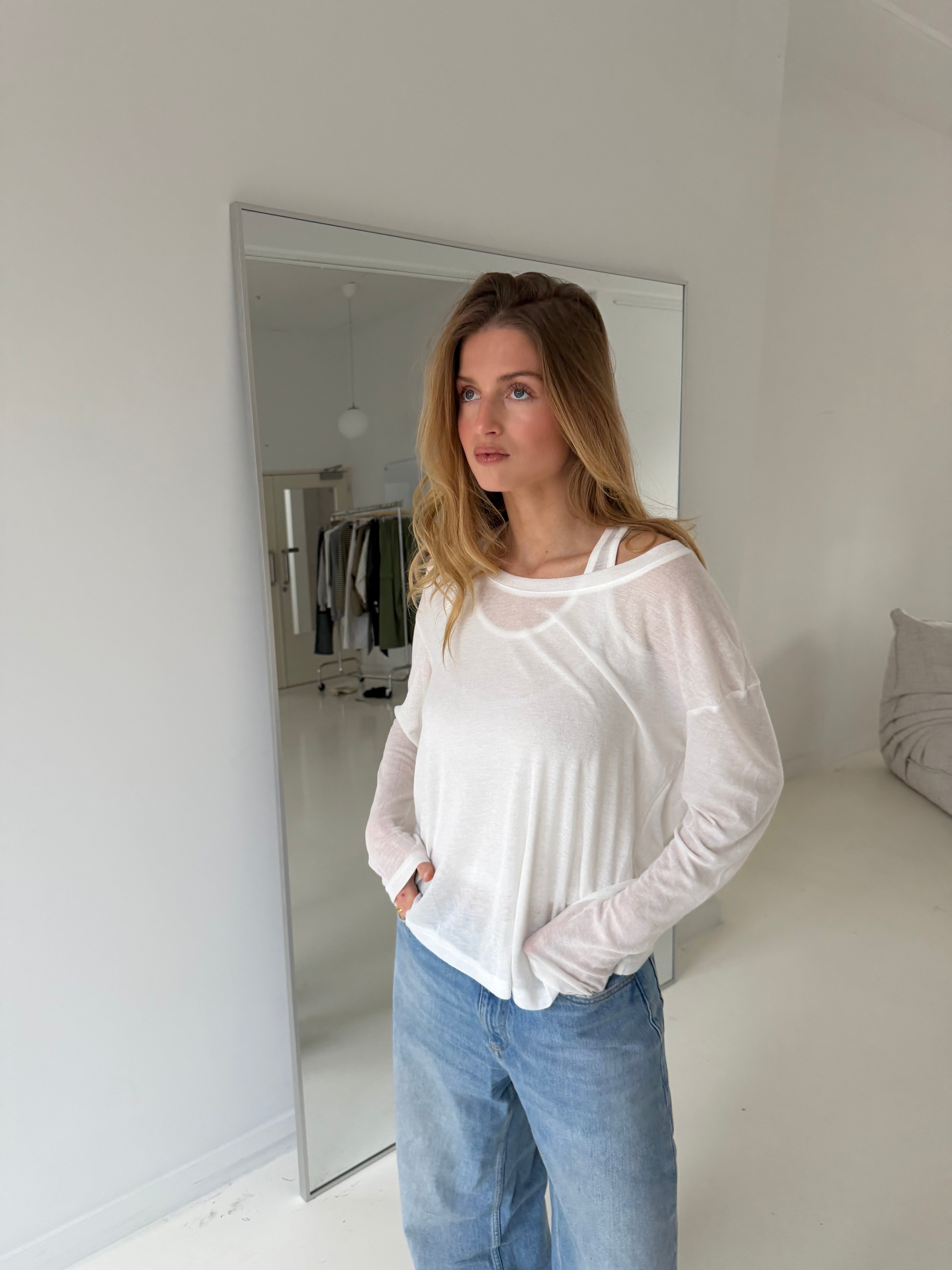 Agatha | Layered Tank and Tee Set - White