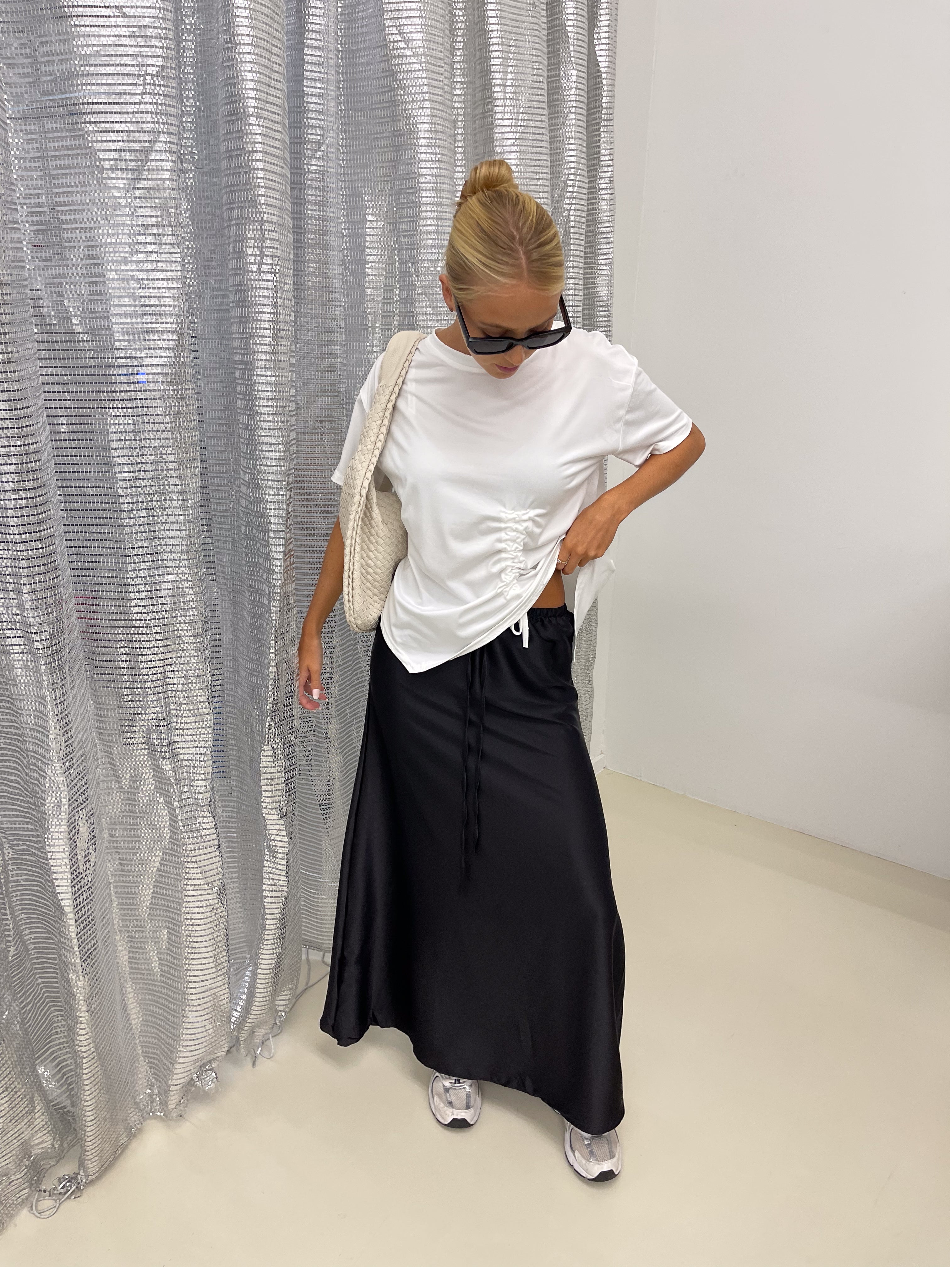 Ivy | Satin Skirt - Black