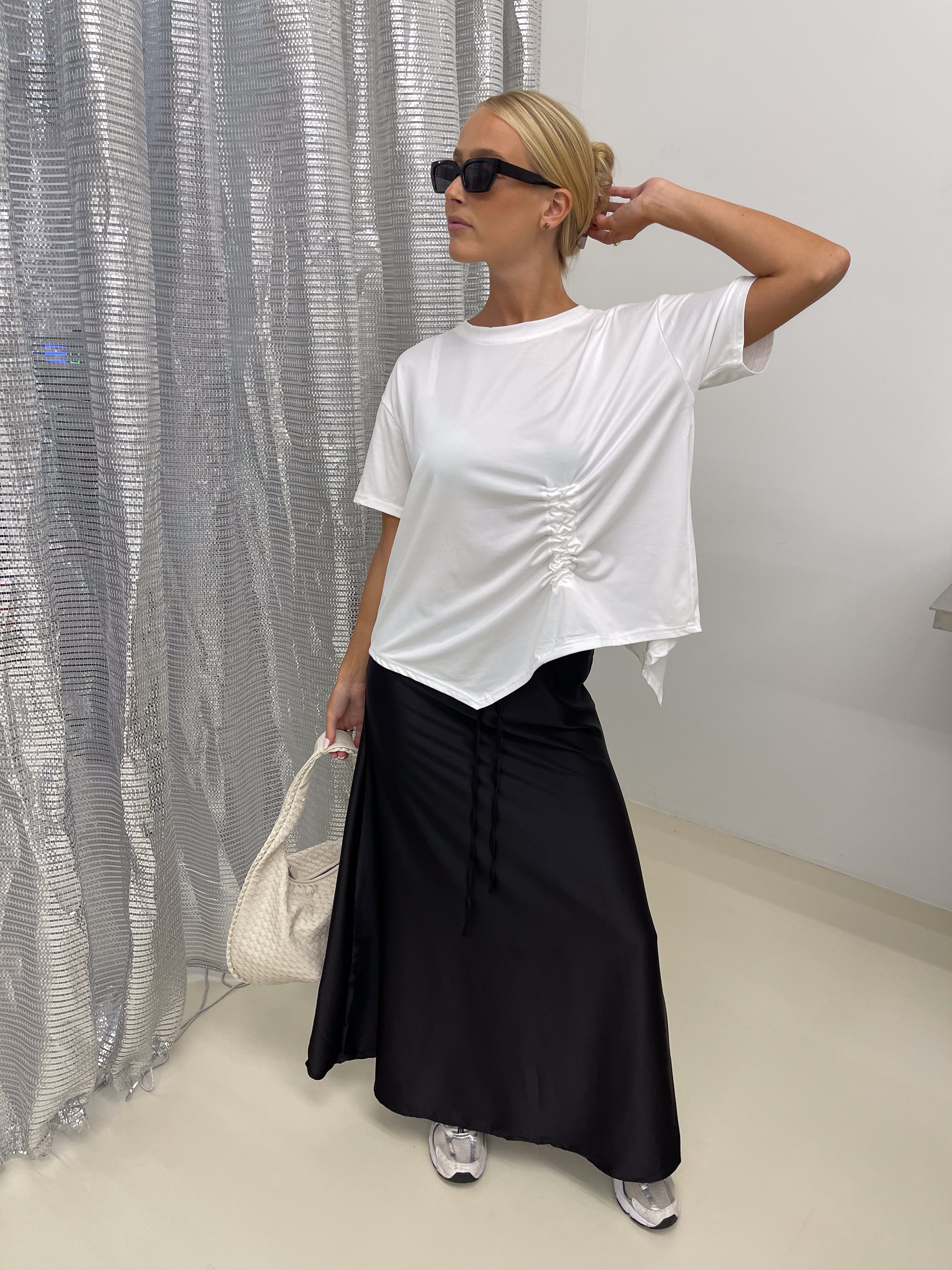 Ivy | Satin Skirt - Black