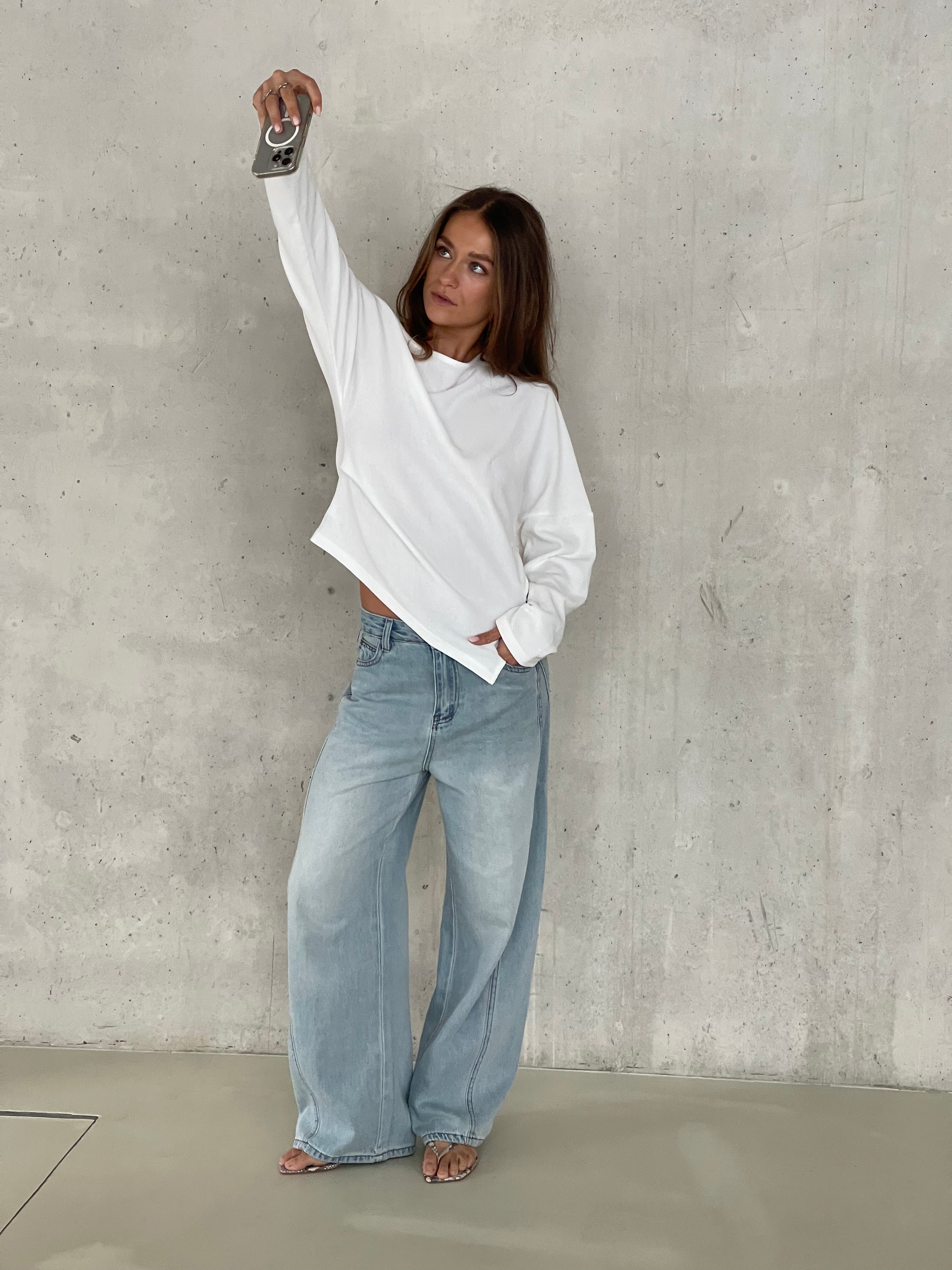 Asher | One Shoulder Top White