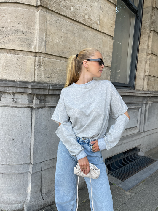 Bonnie | Cut-out sweater - Grey