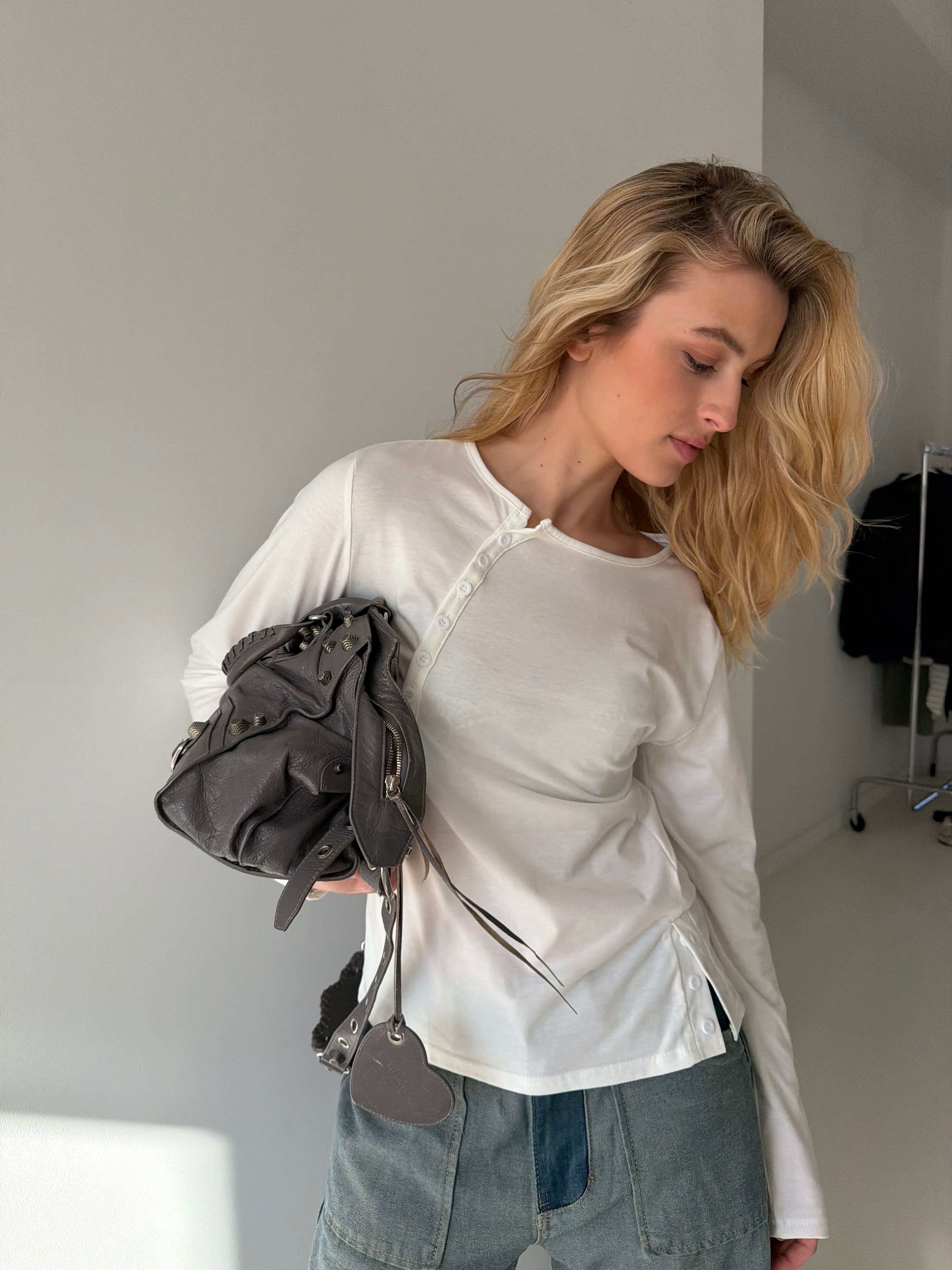 Annie | Buttoned Longsleeve - White