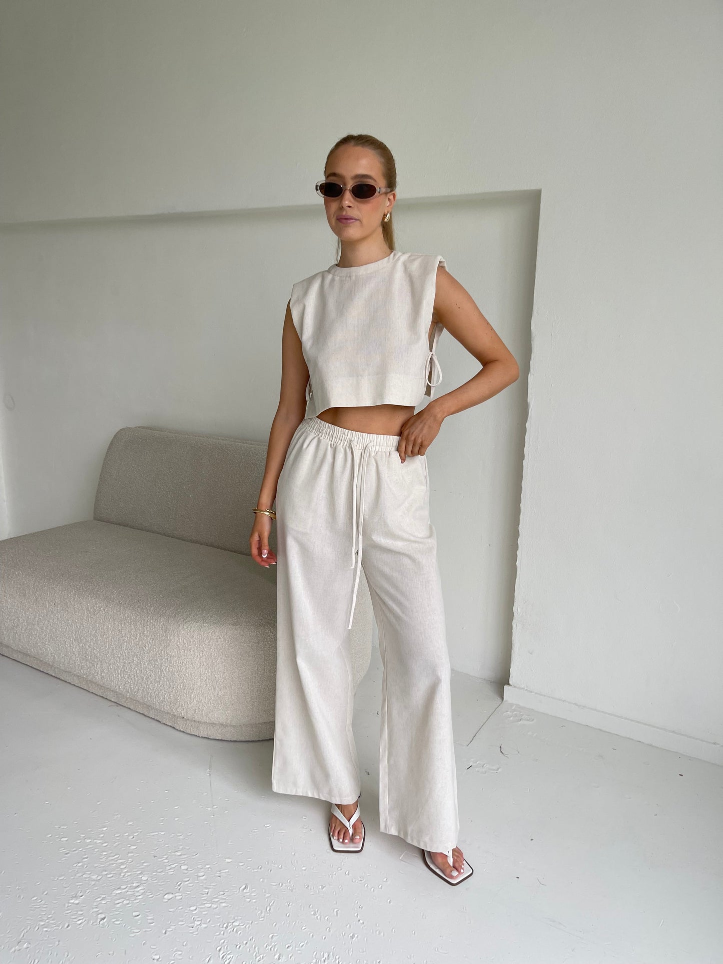 Stella | Linen Elastic Trousers