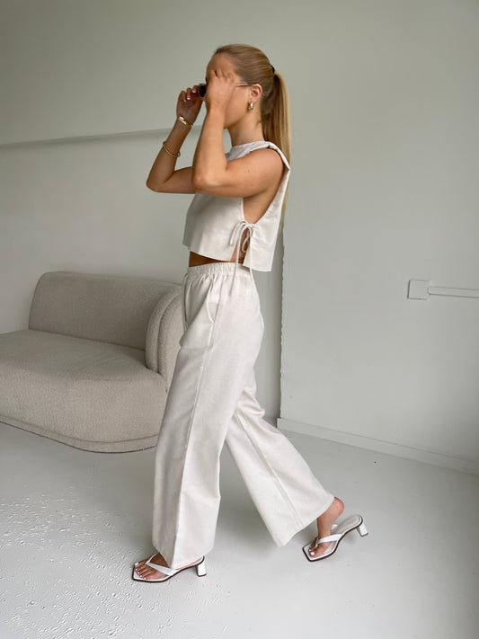 Stella | Linen Elastic Trousers