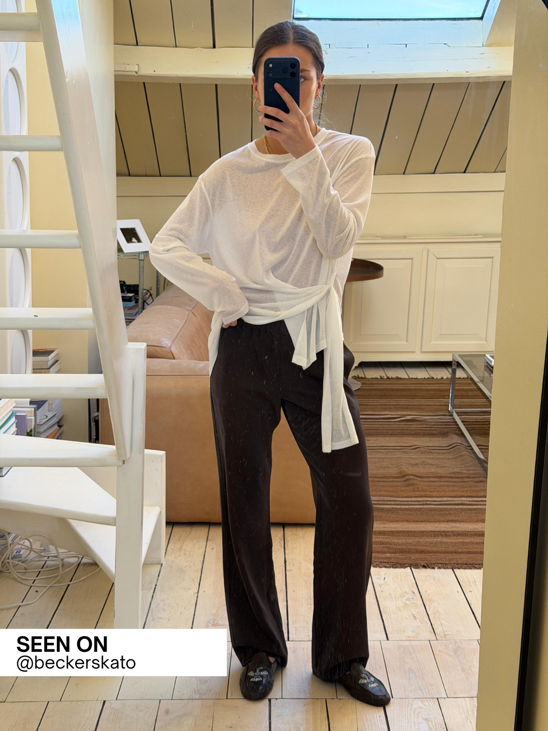 Axel | Side Tied Shirt White